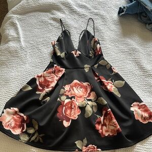 Floral Black Dress